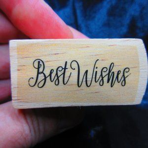 Best Wishes Wood Mounted Stamp 1" x 2"